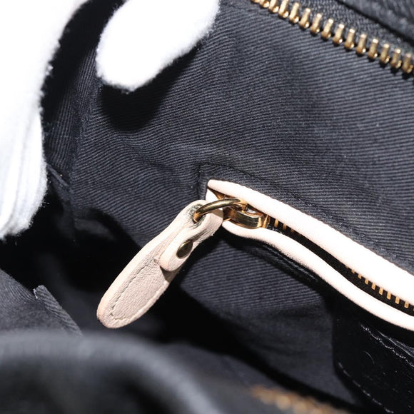 Chloe Paraty Hand Bag Leather 2way Black Gold Auth 187112A