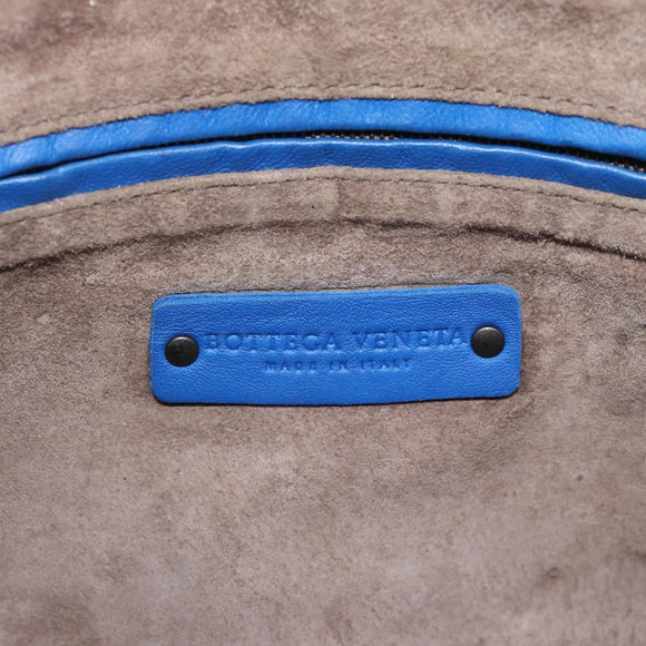 BOTTEGA VENETA INTRECCIATO Shoulder Bag Leather Blue Auth 187113