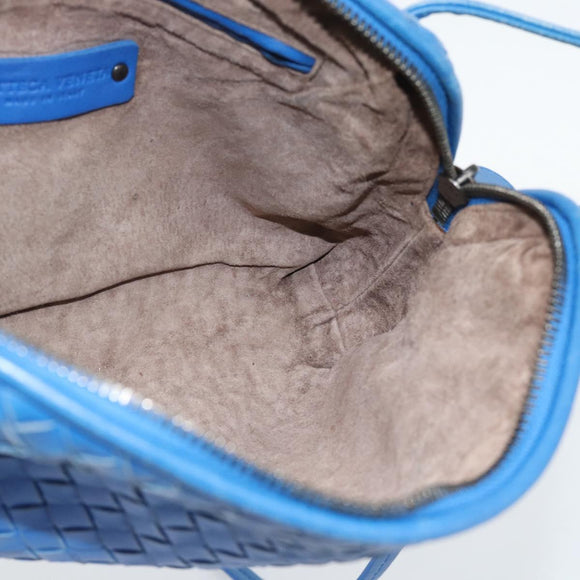 BOTTEGA VENETA INTRECCIATO Shoulder Bag Leather Blue Auth 187113