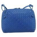 BOTTEGA VENETA INTRECCIATO Shoulder Bag Leather Blue Auth 187113-2