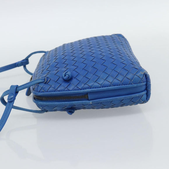 BOTTEGA VENETA INTRECCIATO Shoulder Bag Leather Blue Auth 187113