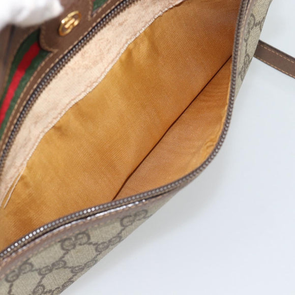 GUCCI GG Supreme Web Sherry Line Bag PVC Beige Gold 001 113 6472 Auth 187114