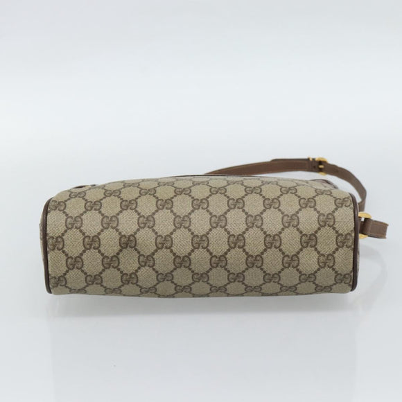 GUCCI GG Supreme Web Sherry Line Bag PVC Beige Gold 001 113 6472 Auth 187114