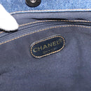 CHANEL Hand Bag Denim Blue Gold CC Auth 187118-10