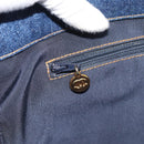 CHANEL Hand Bag Denim Blue Gold CC Auth 187118-21