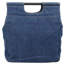 CHANEL Hand Bag Denim Blue Gold CC Auth 187118-2