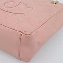 CHANEL Matelasse PST Chain Tote Bag Caviar Skin Pink Gold CC Auth 187119SAV-9