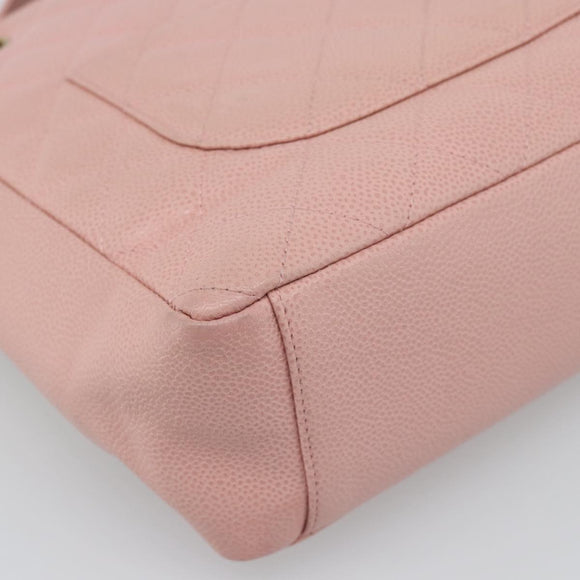 CHANEL Matelasse PST Chain Tote Bag Caviar Skin Pink Gold CC Auth 187119SAV