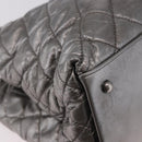 CHANEL Matelasse Chain Me Shoulder Bag Leather Silver CC Auth 187120SAV-9