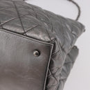 CHANEL Matelasse Chain Me Shoulder Bag Leather Silver CC Auth 187120SAV-14