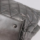 CHANEL Matelasse Chain Me Shoulder Bag Leather Silver CC Auth 187120SAV-16