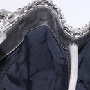 CHANEL Matelasse Chain Me Shoulder Bag Leather Silver CC Auth 187120SAV-18
