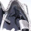 CHANEL Matelasse Chain Me Shoulder Bag Leather Silver CC Auth 187120SAV-19
