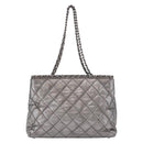 CHANEL Matelasse Chain Me Shoulder Bag Leather Silver CC Auth 187120SAV-2