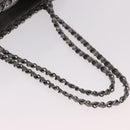 CHANEL Matelasse Chain Me Shoulder Bag Leather Silver CC Auth 187120SAV-7