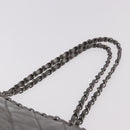 CHANEL Matelasse Chain Me Shoulder Bag Leather Silver CC Auth 187120SAV-8