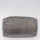 CHANEL Matelasse Chain Me Shoulder Bag Leather Silver CC Auth 187120SAV-5