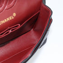 CHANEL Matelasse23 Double Flap Chain Bag Lamb Skin Black Gold CC Auth 187121SAV-15
