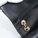 CHANEL Matelasse23 Double Flap Chain Bag Lamb Skin Black Gold CC Auth 187121SAV-20