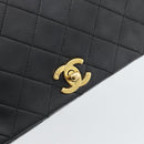 CHANEL Matelasse Chain Shoulder Bag Lamb Skin Black Gold CC Auth 187122SAM-17