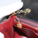 CHANEL Matelasse Chain Shoulder Bag Lamb Skin Black Gold CC Auth 187122SAM-21