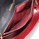 CHANEL Matelasse Chain Shoulder Bag Lamb Skin Black Gold CC Auth 187122SAM-22