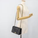 CHANEL Matelasse Chain Shoulder Bag Lamb Skin Black Gold CC Auth 187122SAM-23