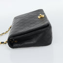 CHANEL Matelasse Chain Shoulder Bag Lamb Skin Black Gold CC Auth 187122SAM-3