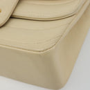 CHANEL Mademoiselle Chain Shoulder Bag Lamb Skin Beige Gold CC Auth 187124SAV-15