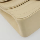CHANEL Mademoiselle Chain Shoulder Bag Lamb Skin Beige Gold CC Auth 187124SAV-16