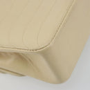 CHANEL Mademoiselle Chain Shoulder Bag Lamb Skin Beige Gold CC Auth 187124SAV-18
