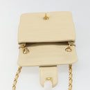 CHANEL Mademoiselle Chain Shoulder Bag Lamb Skin Beige Gold CC Auth 187124SAV-20