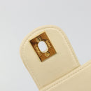 CHANEL Mademoiselle Chain Shoulder Bag Lamb Skin Beige Gold CC Auth 187124SAV-9