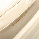 CHANEL Mademoiselle Chain Shoulder Bag Lamb Skin Beige Gold CC Auth 187124SAV-21