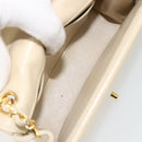 CHANEL Mademoiselle Chain Shoulder Bag Lamb Skin Beige Gold CC Auth 187124SAV-10