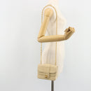 CHANEL Mademoiselle Chain Shoulder Bag Lamb Skin Beige Gold CC Auth 187124SAV-26