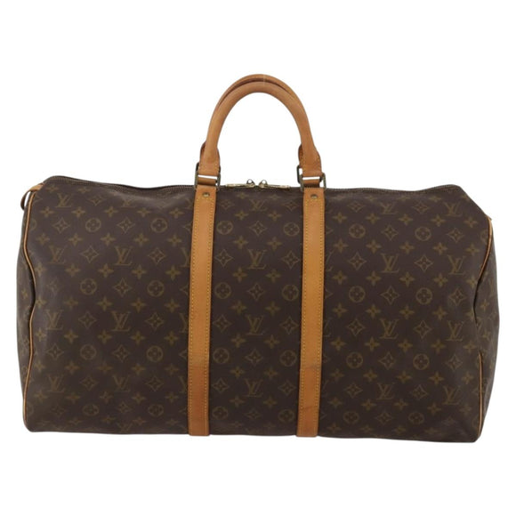 LOUIS VUITTON Monogram Keepall 55 Boston Bag M41424 LV Auth 187125