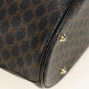 CELINE Macadam Canvas Tote Bag PVC Leather Black Gold Auth 187136V-15