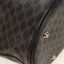 CELINE Macadam Canvas Tote Bag PVC Leather Black Gold Auth 187136V-17