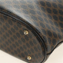 CELINE Macadam Canvas Tote Bag PVC Leather Black Gold Auth 187136V-18