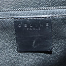 CELINE Macadam Canvas Tote Bag PVC Leather Black Gold Auth 187136V-20