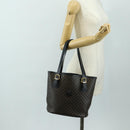 CELINE Macadam Canvas Tote Bag PVC Leather Black Gold Auth 187136V-25