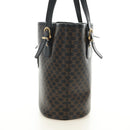 CELINE Macadam Canvas Tote Bag PVC Leather Black Gold Auth 187136V-3