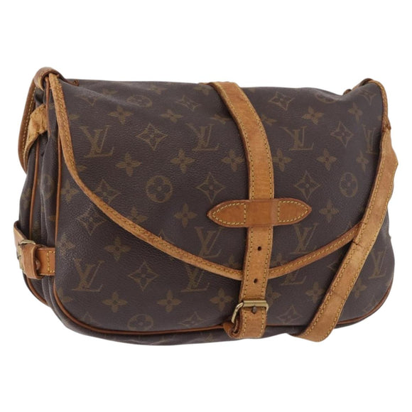 LOUIS VUITTON Monogram Saumur 30 Shoulder Bag M42256 LV Auth 187137