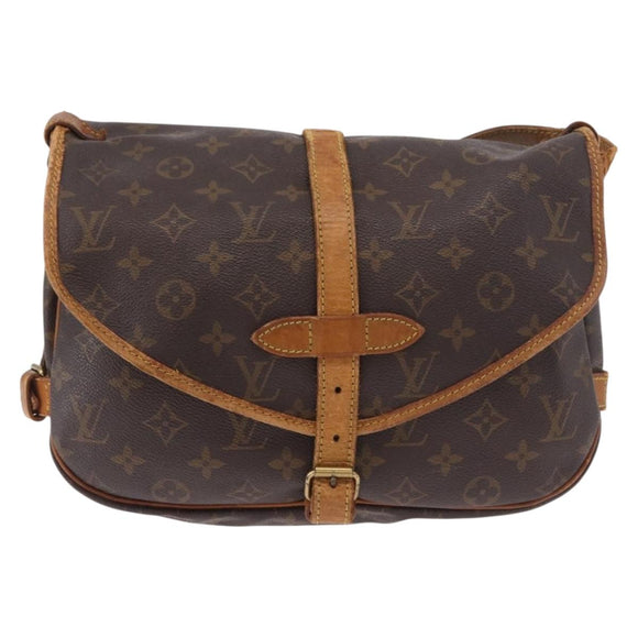 LOUIS VUITTON Monogram Saumur 30 Shoulder Bag M42256 LV Auth 187137