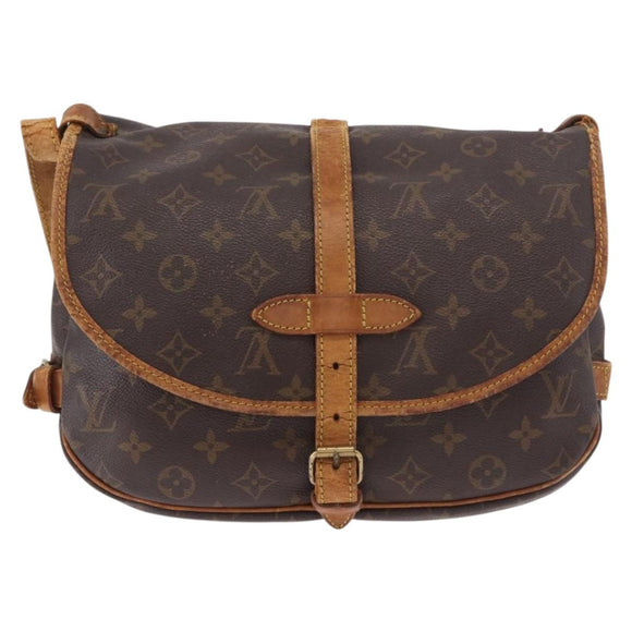 LOUIS VUITTON Monogram Saumur 30 Shoulder Bag M42256 LV Auth 187137