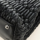 Miu Miu Hand Bag Leather 2way Black Silver Auth 187138SAV-19