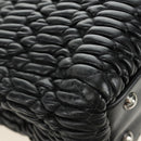 Miu Miu Hand Bag Leather 2way Black Silver Auth 187138SAV-20