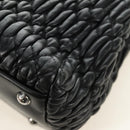 Miu Miu Hand Bag Leather 2way Black Silver Auth 187138SAV-21