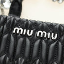 Miu Miu Hand Bag Leather 2way Black Silver Auth 187138SAV-22